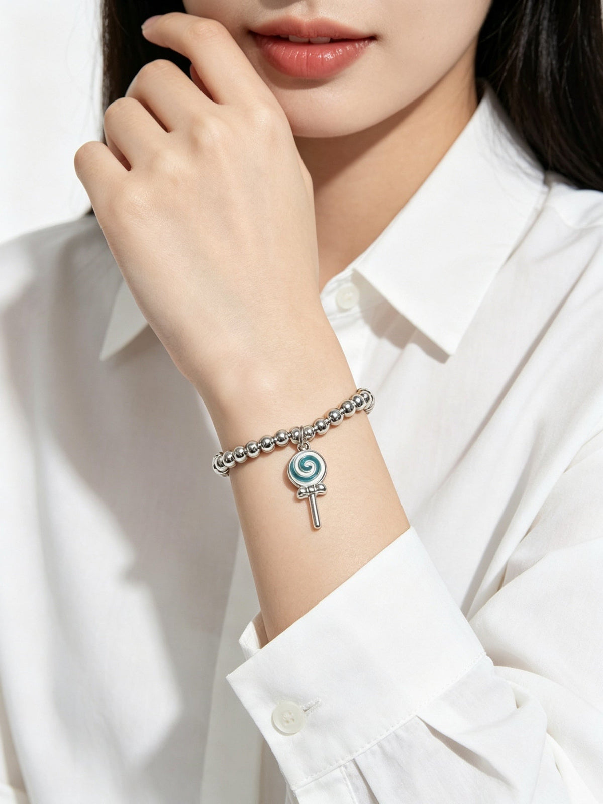 Martin Graham bracelet in polished metal-tone – styled product view
