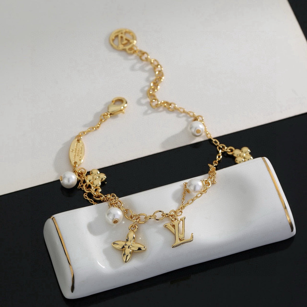 Martin Graham bracelet in polished metal-tone – styled product view