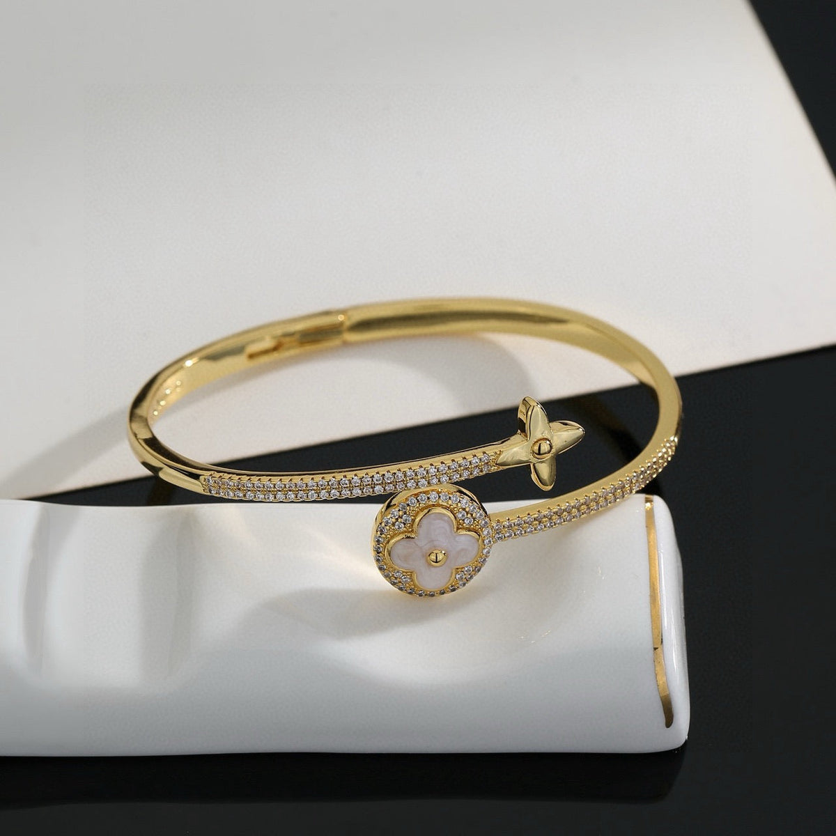 Martin Graham bangle in polished metal-tone – close-up detail