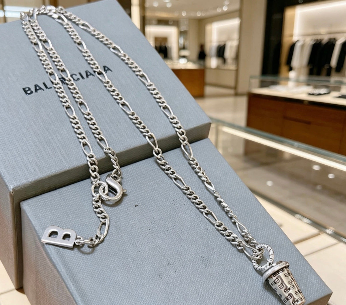 Martin Graham pendant necklace in polished metal-tone – front product view