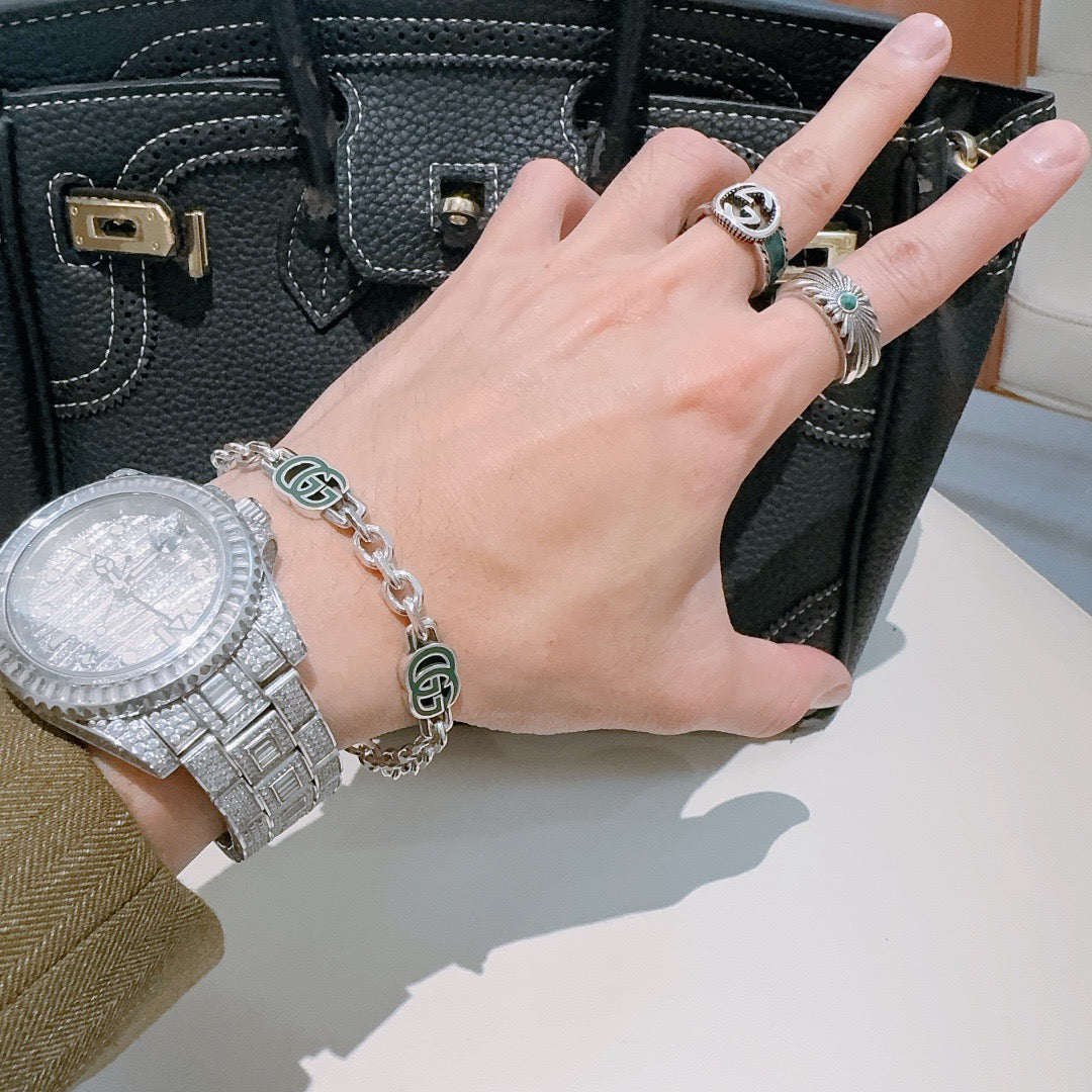 Martin Graham bracelet in polished metal-tone – styled product view