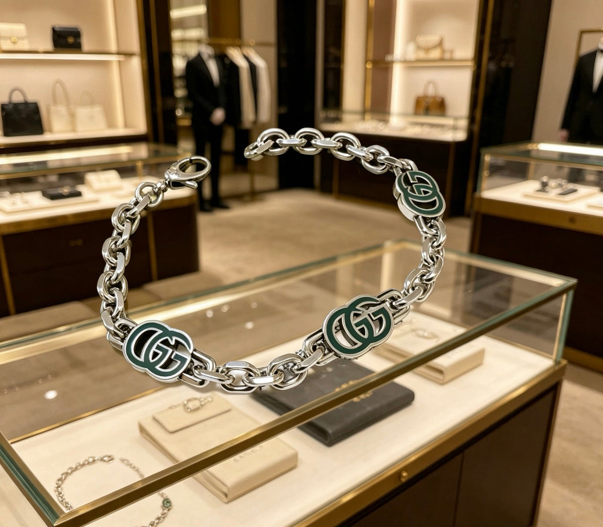 Martin Graham bracelet in polished metal-tone – side detail