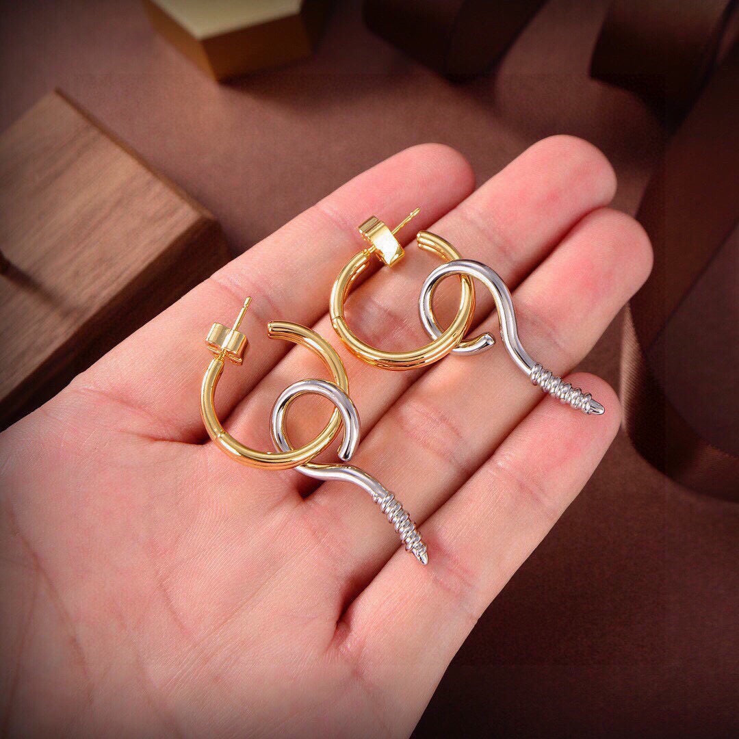 Martin Graham earrings in polished metal-tone – styled product view