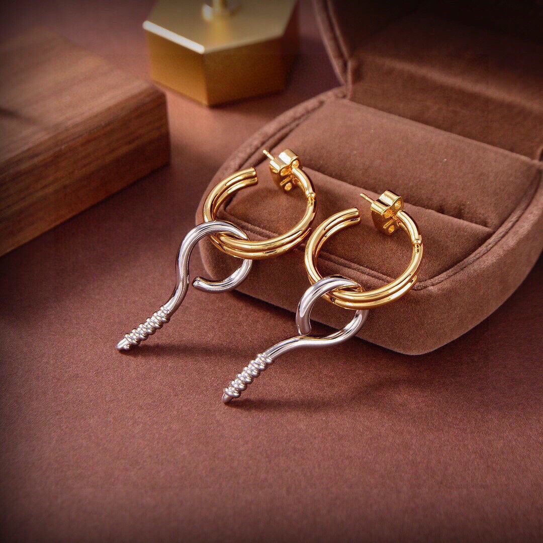 Martin Graham earrings in polished metal-tone – detail view