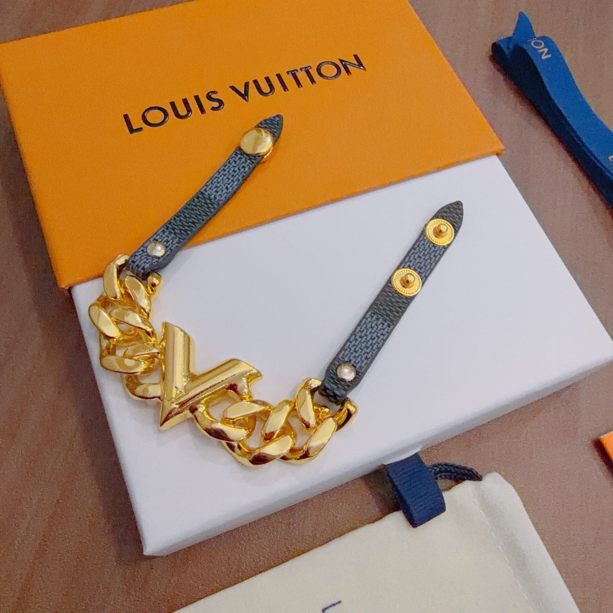 Martin Graham bracelet in polished metal-tone – styled product view