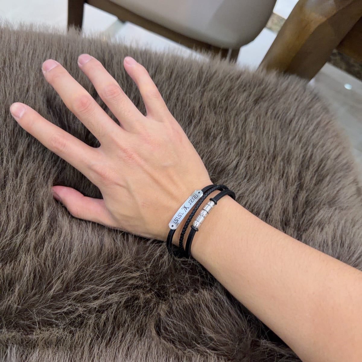 Martin Graham bangle in polished metal-tone – front product view
