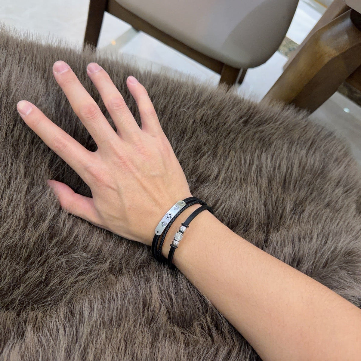 Martin Graham bangle in polished metal-tone – close-up detail