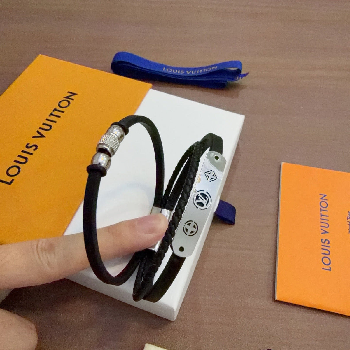 Martin Graham bangle in polished metal-tone – styled product view