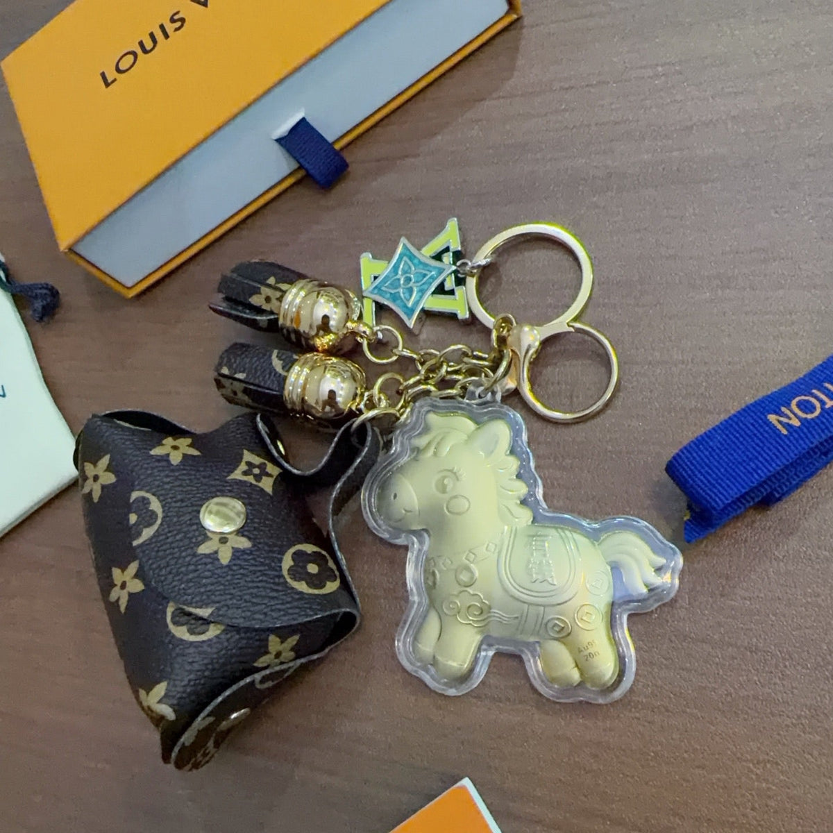 Martin Graham keychain in polished metal-tone – styled product view