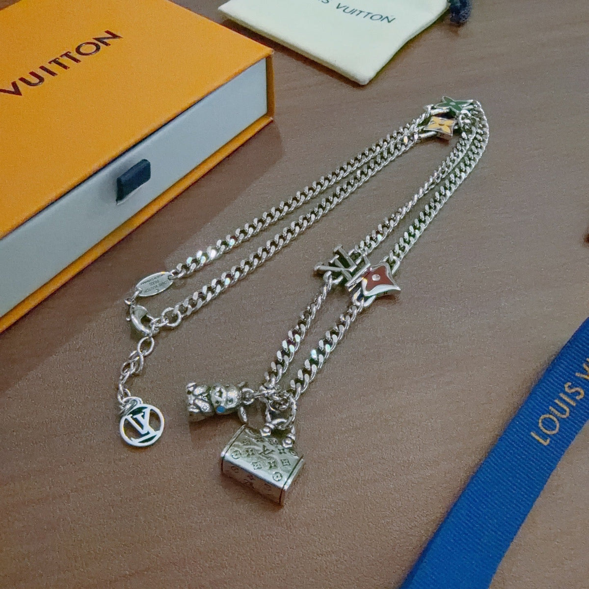 Martin Graham pendant necklace in polished metal-tone – front product view