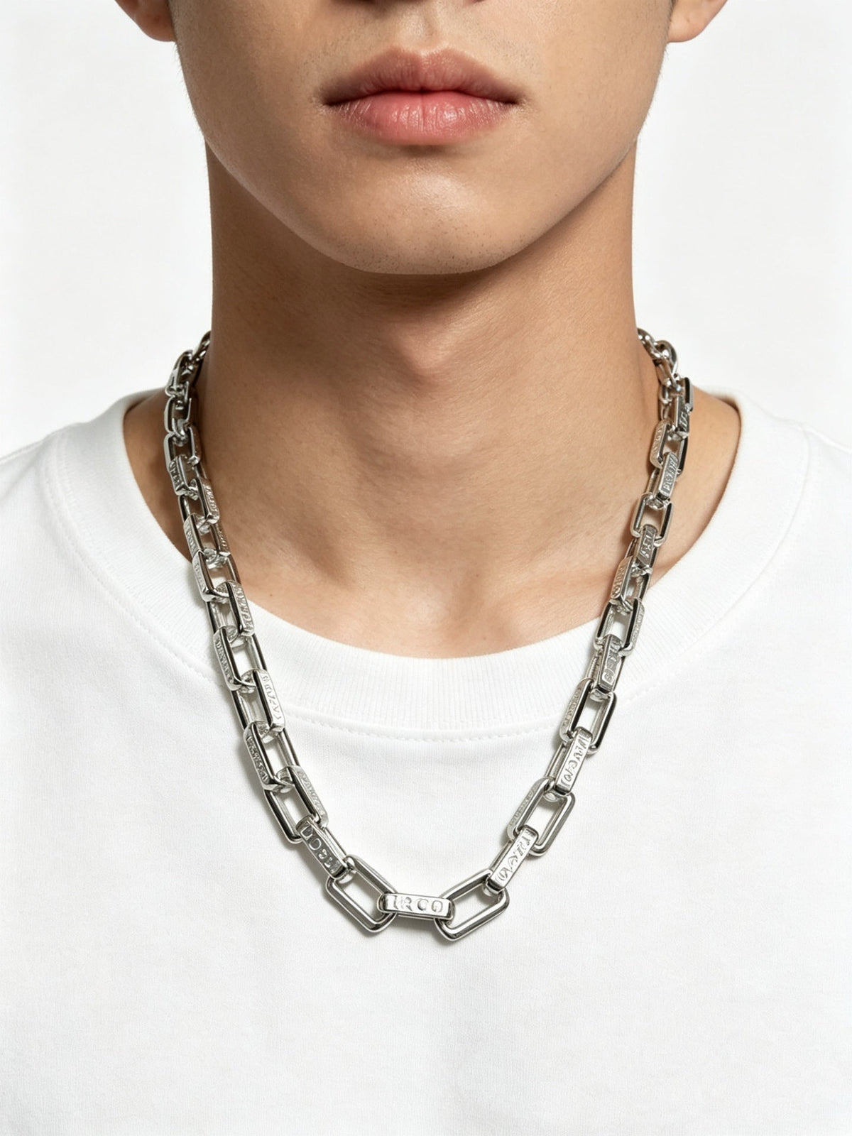 Martin Graham pendant necklace in polished metal-tone – styled product view