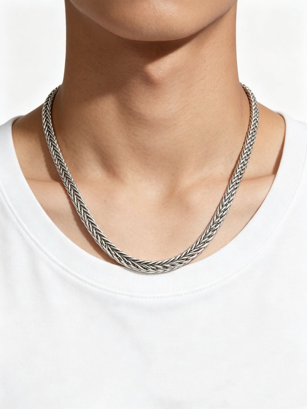 Martin Graham pendant necklace in polished metal-tone – styled product view