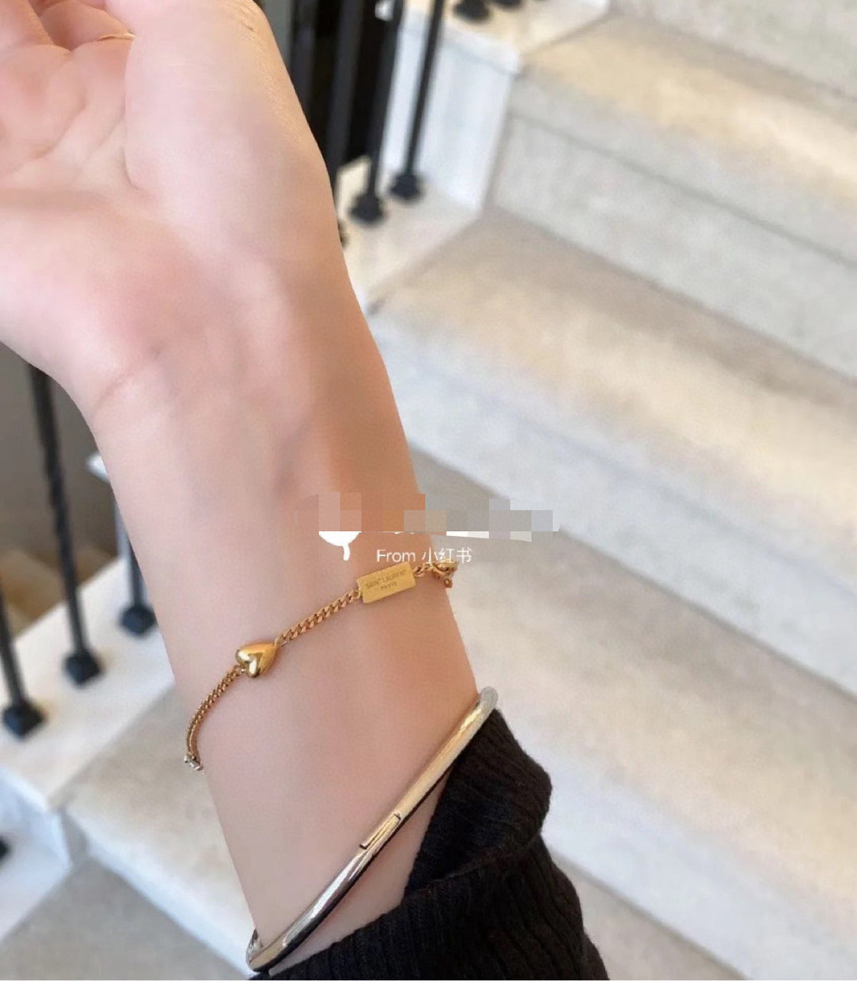 Martin Graham bracelet in polished metal-tone – side detail