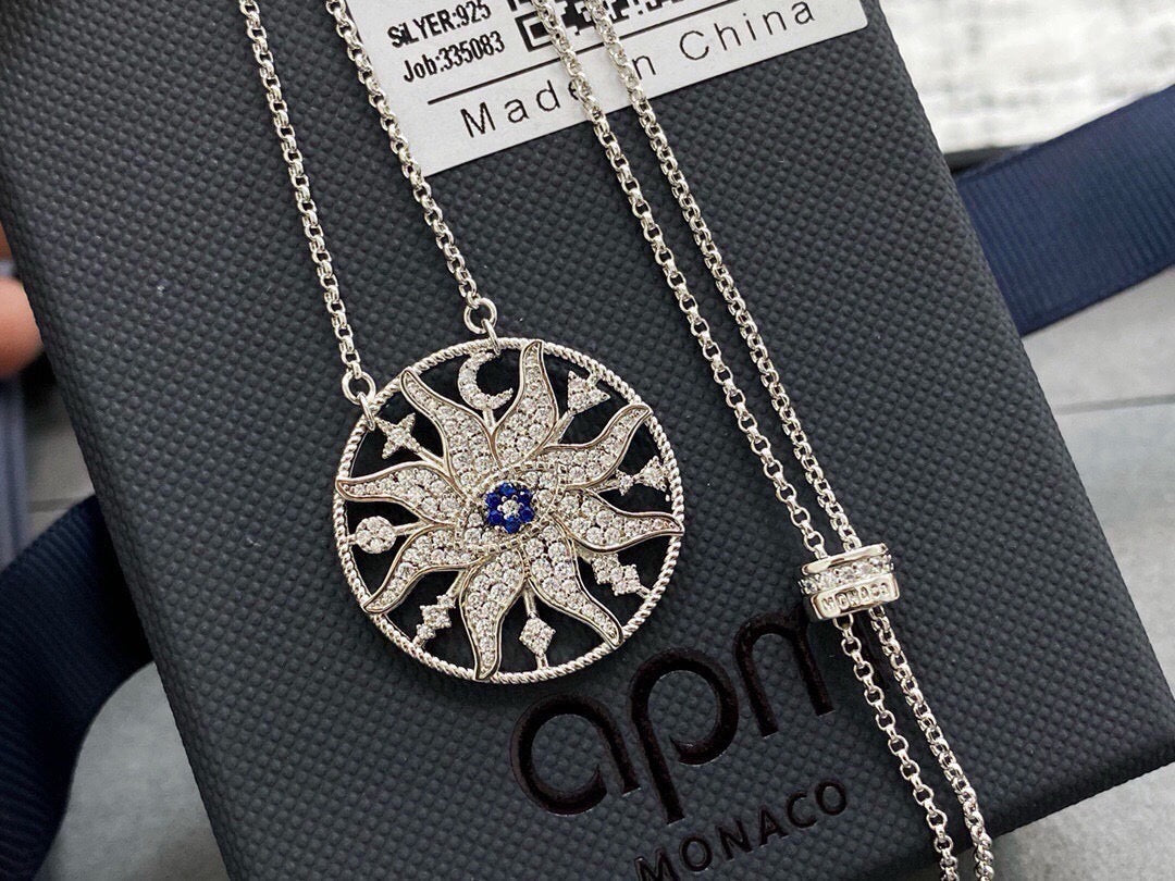 Martin Graham pendant necklace in polished metal-tone – styled product view
