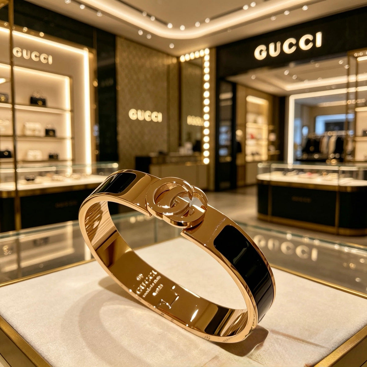 Martin Graham bangle in polished metal-tone – front product view