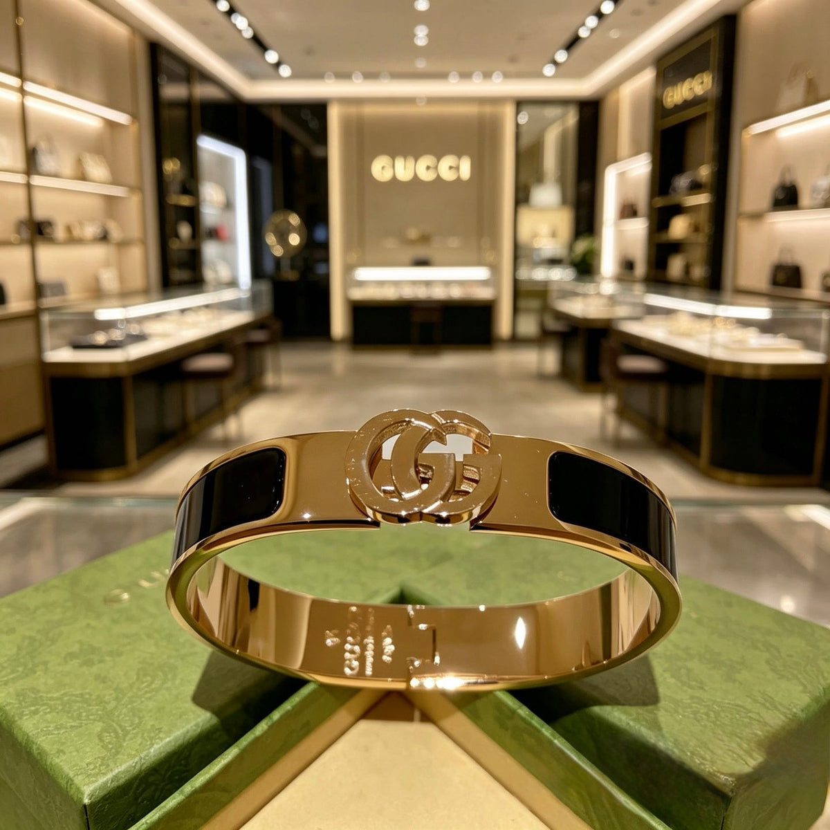 Martin Graham bangle in polished metal-tone – close-up detail