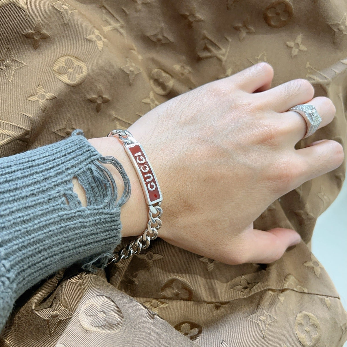 Martin Graham bracelet in polished metal-tone – styled product view