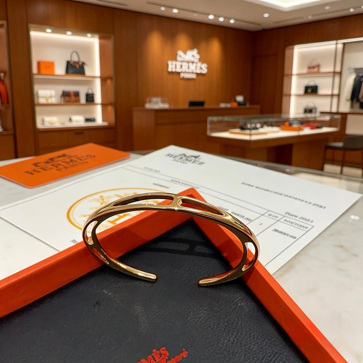 Martin Graham bangle in polished metal-tone – front product view