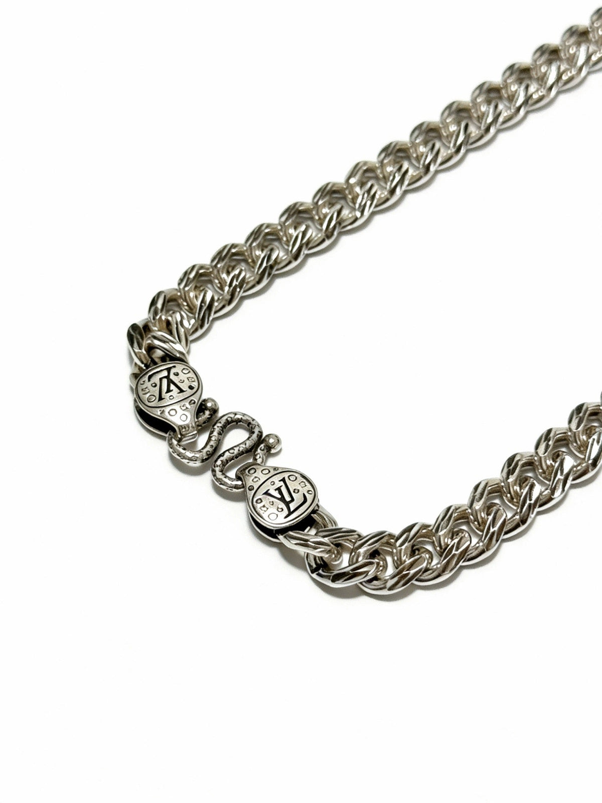 Martin Graham pendant necklace in polished metal-tone – front product view