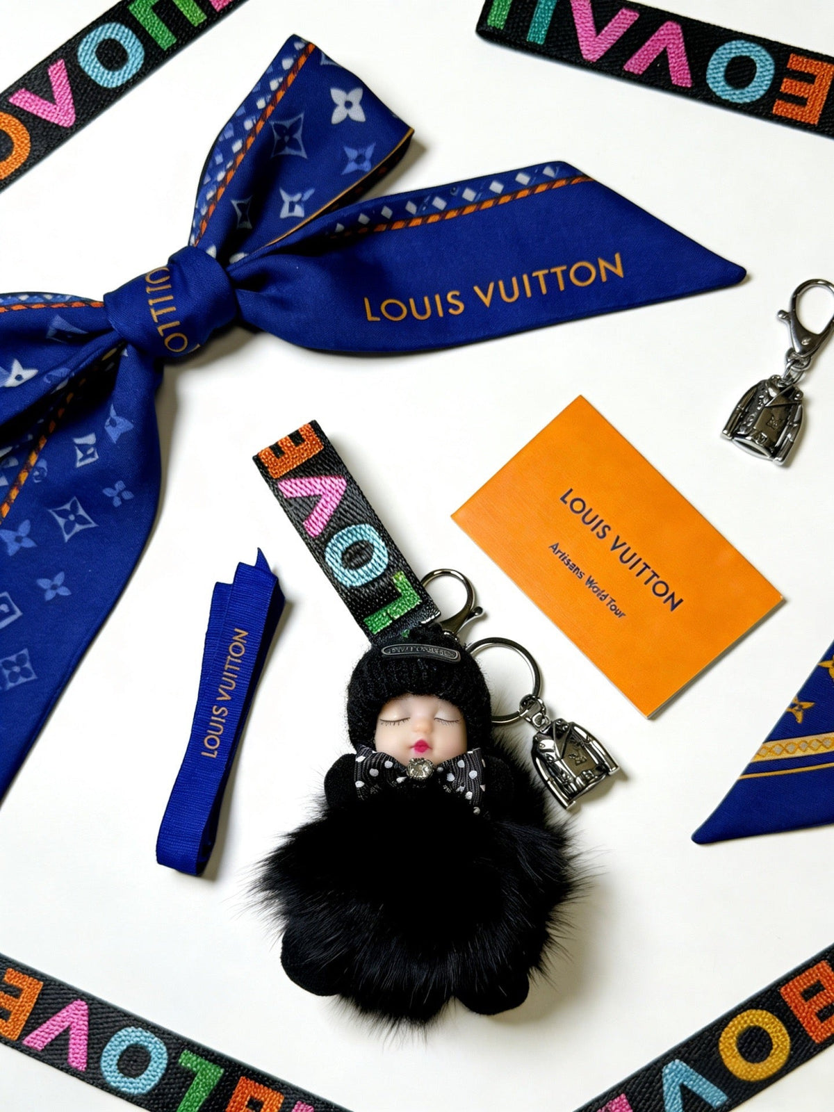 Martin Graham keychain in polished metal-tone – styled product view