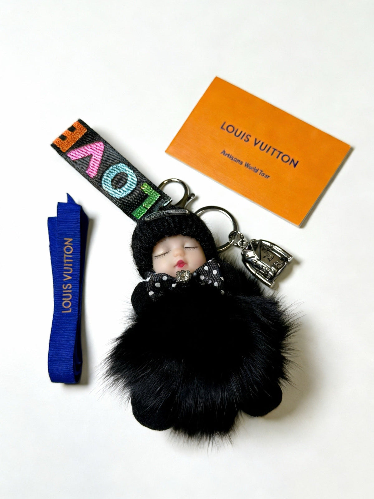 Martin Graham keychain in polished metal-tone – detail view