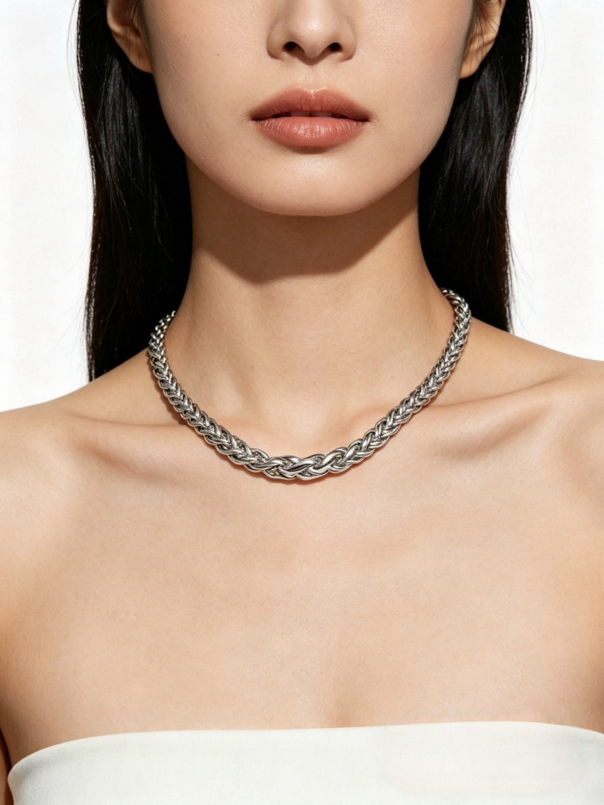 Martin Graham pendant necklace in polished metal-tone – front product view