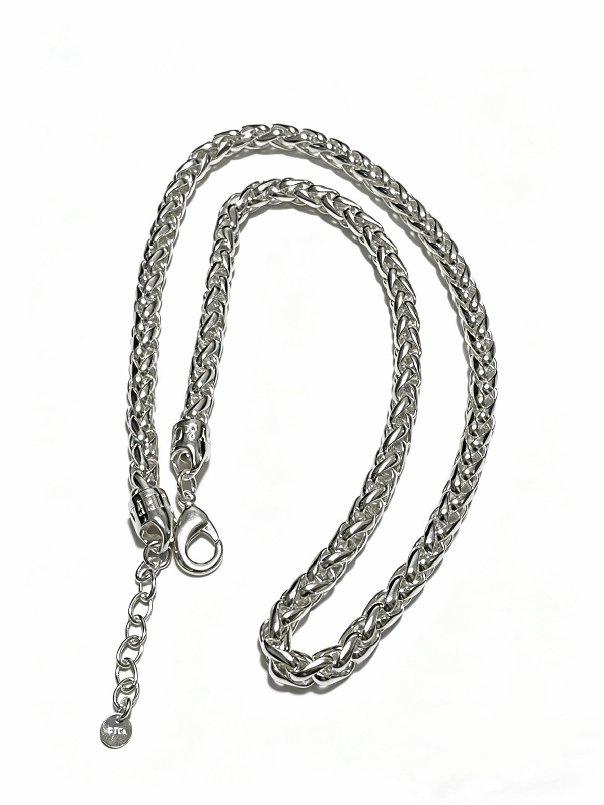 Martin Graham pendant necklace in polished metal-tone – close-up detail
