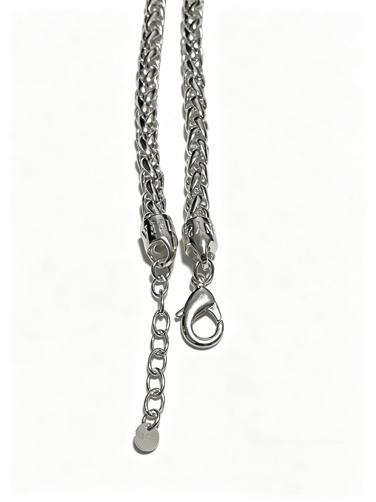 Martin Graham pendant necklace in polished metal-tone – side detail