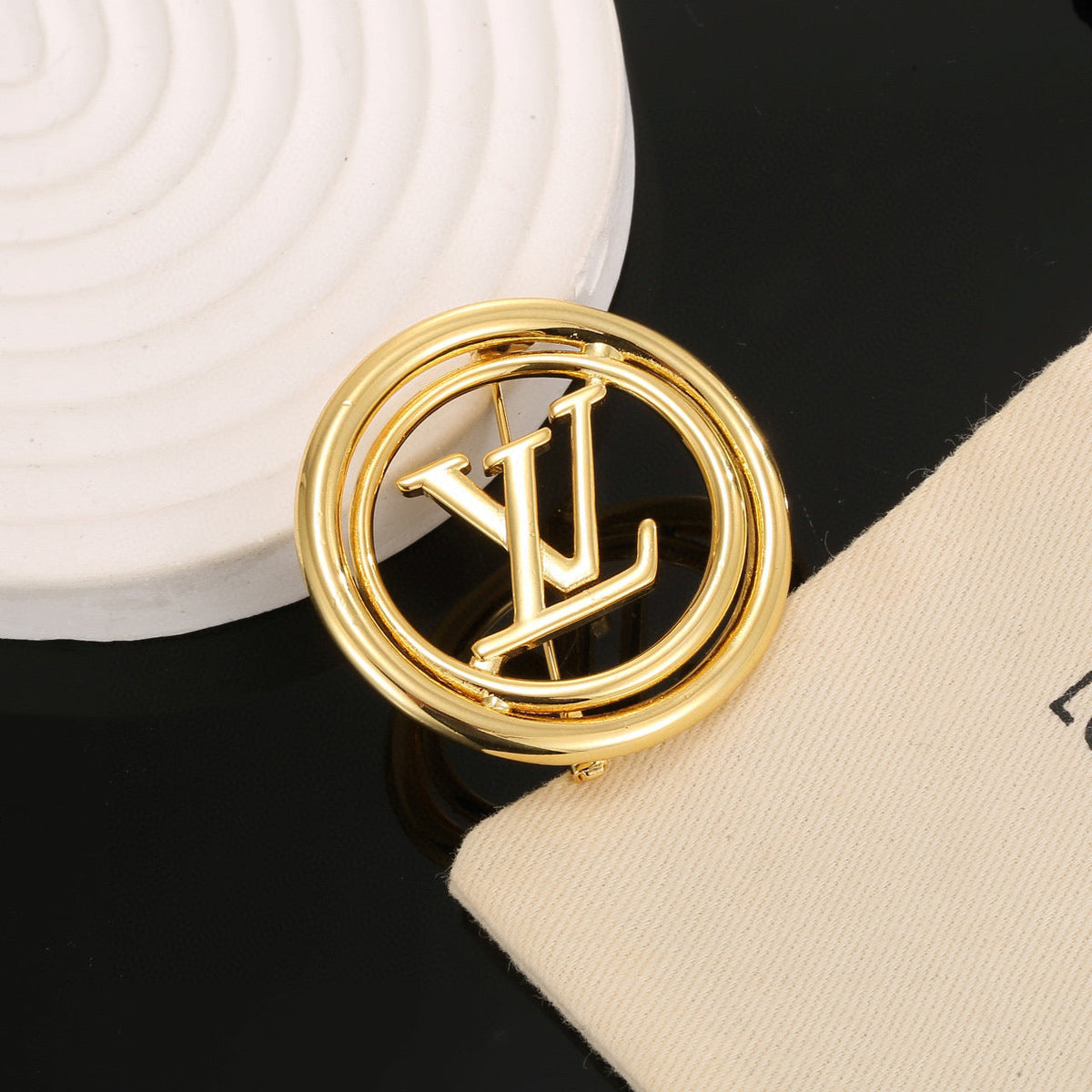 Martin Graham brooch in polished metal-tone – styled product view