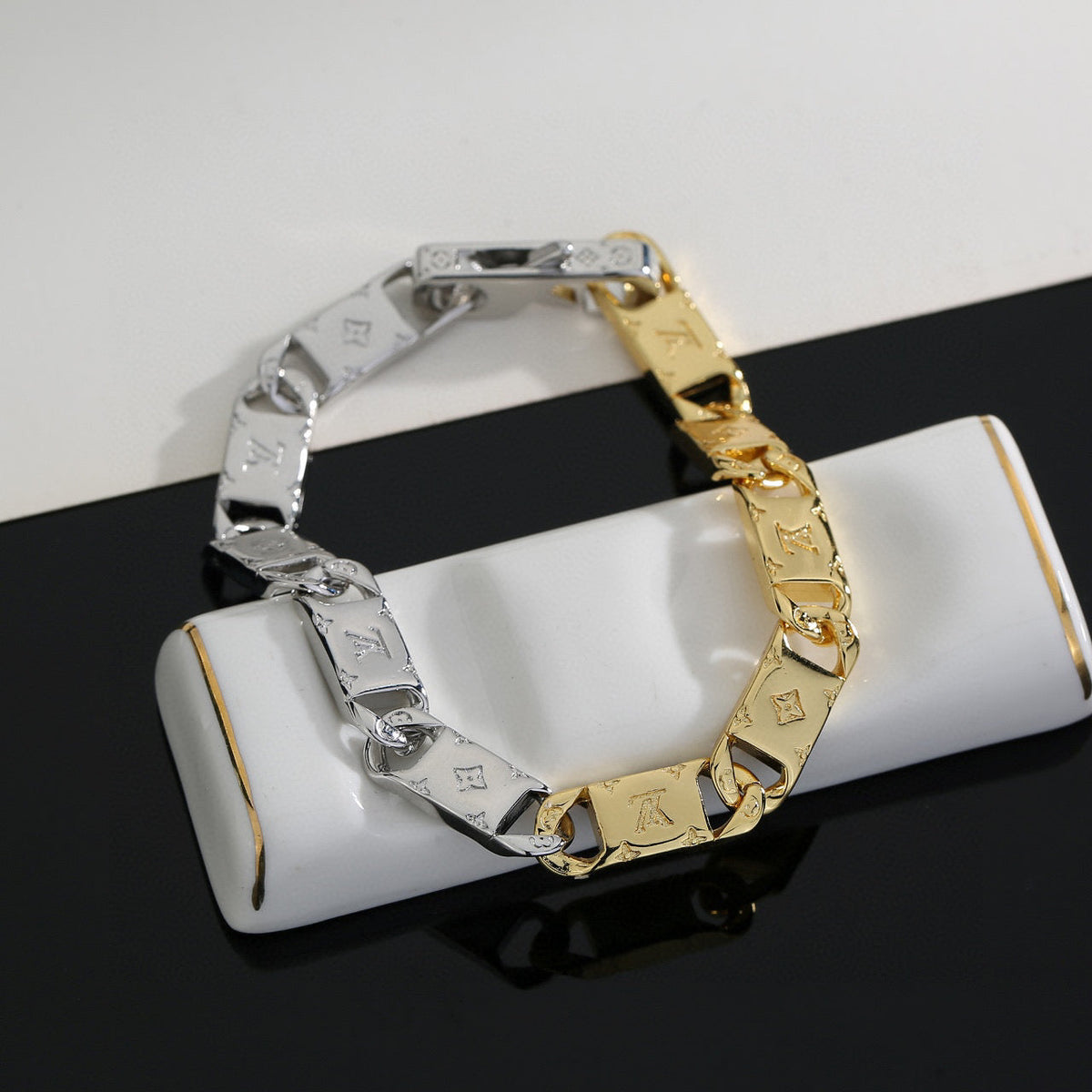 Martin Graham bracelet in polished metal-tone – styled product view