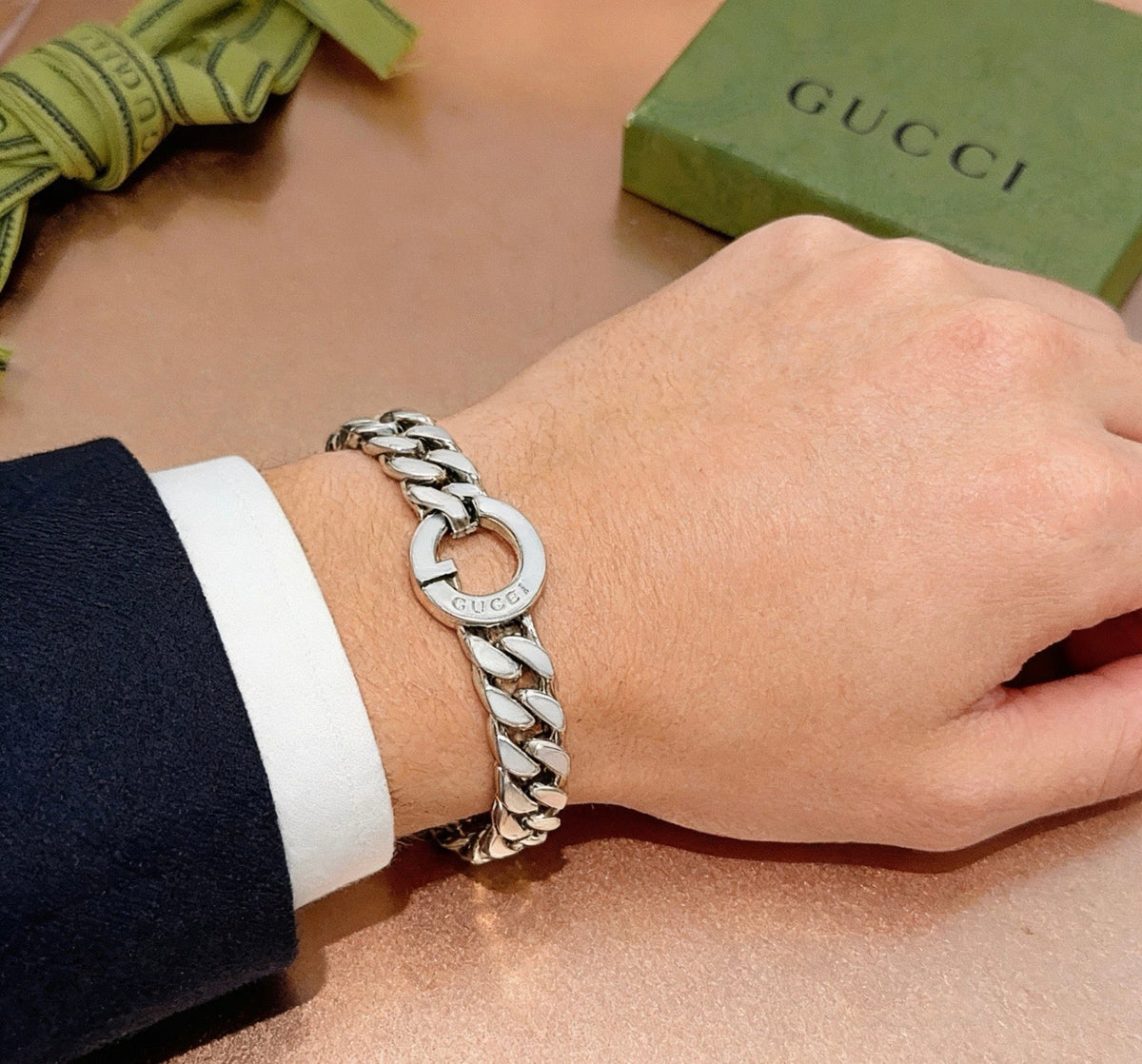 Martin Graham bracelet in polished metal-tone – side detail