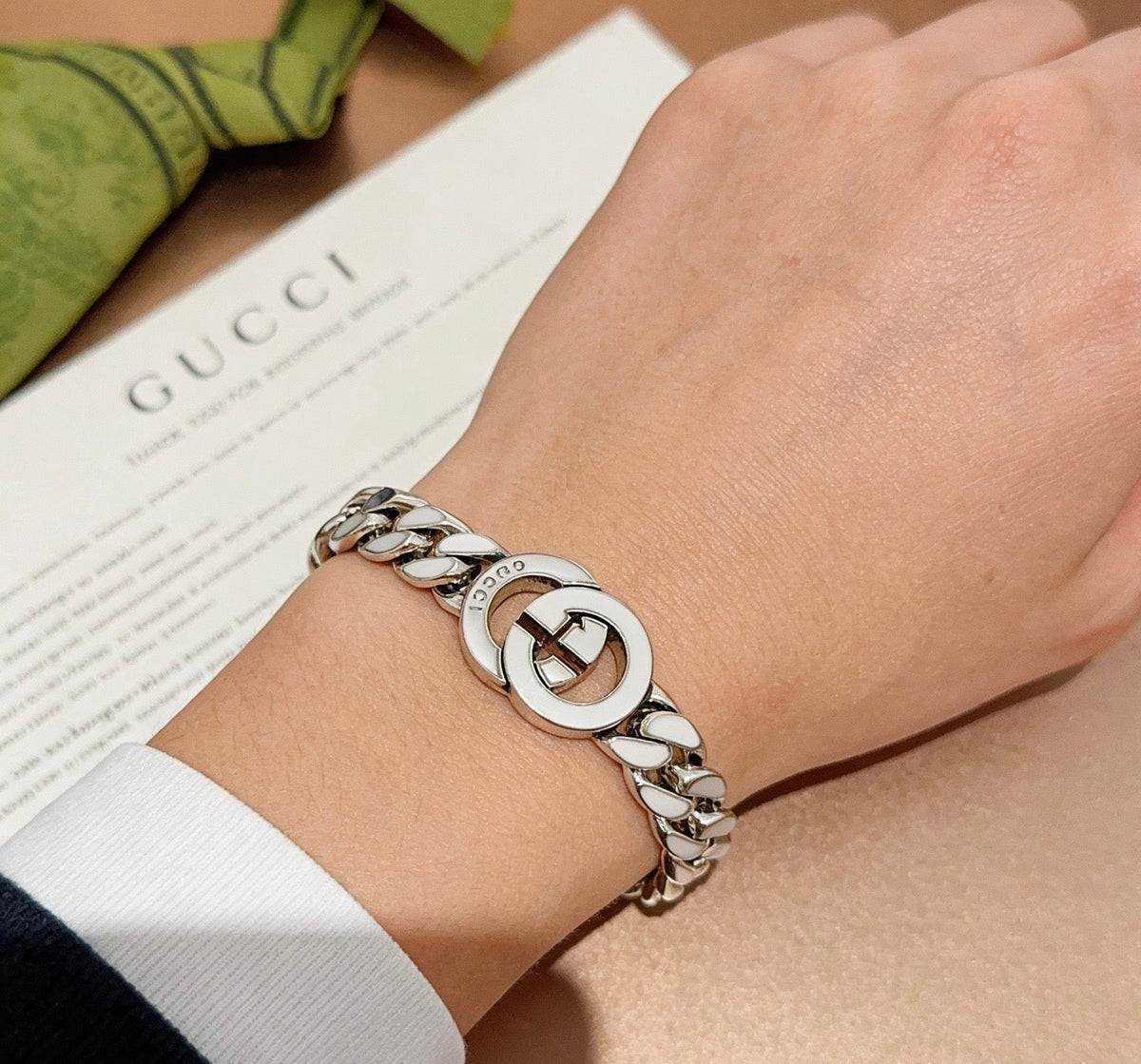 Martin Graham bracelet in polished metal-tone – front product view