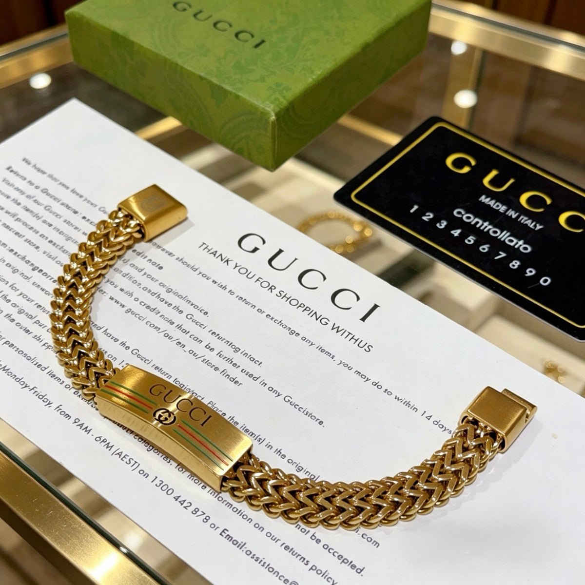 Martin Graham bracelet in polished metal-tone – close-up detail