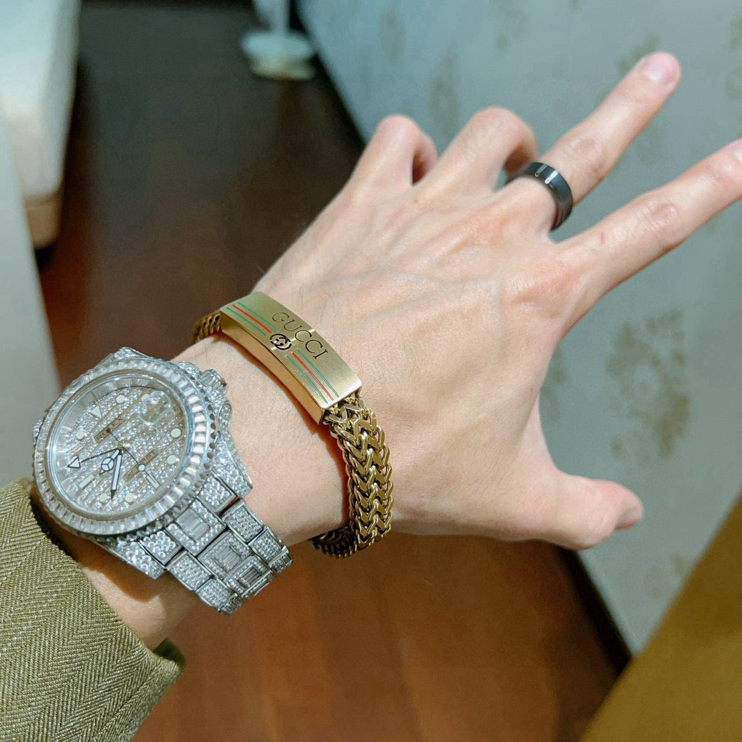 Martin Graham bracelet in polished metal-tone – styled product view