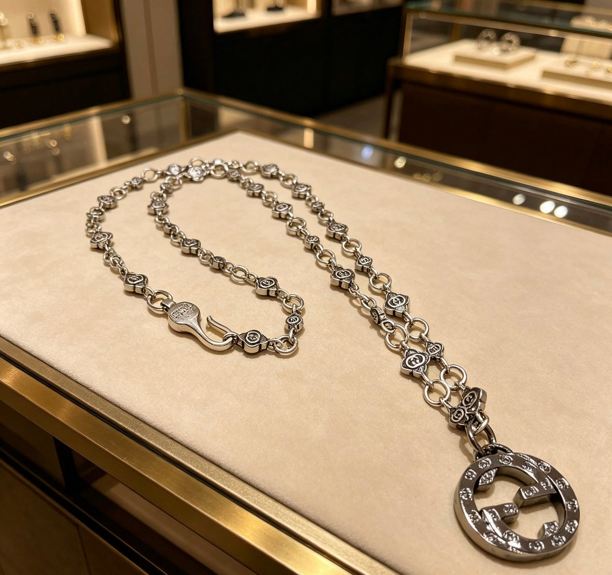 Martin Graham pendant necklace in polished metal-tone – main product view