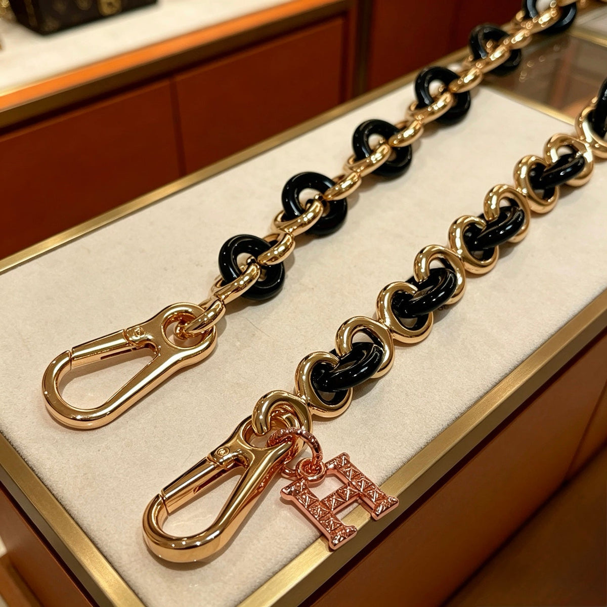 Martin Graham keychain in polished metal-tone – front product view