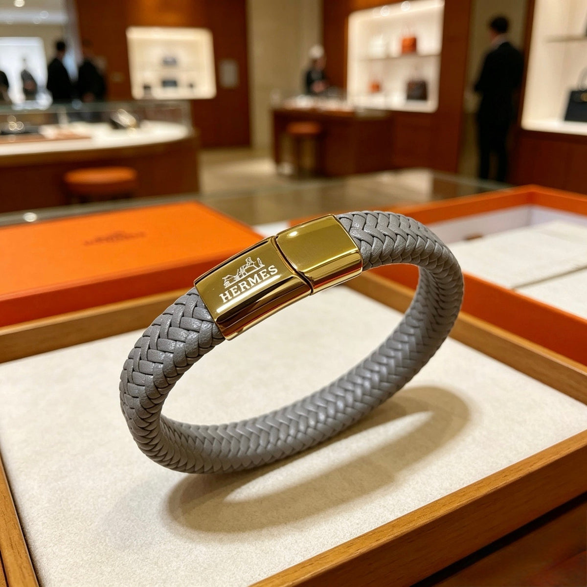 Martin Graham bangle in polished metal-tone – close-up detail