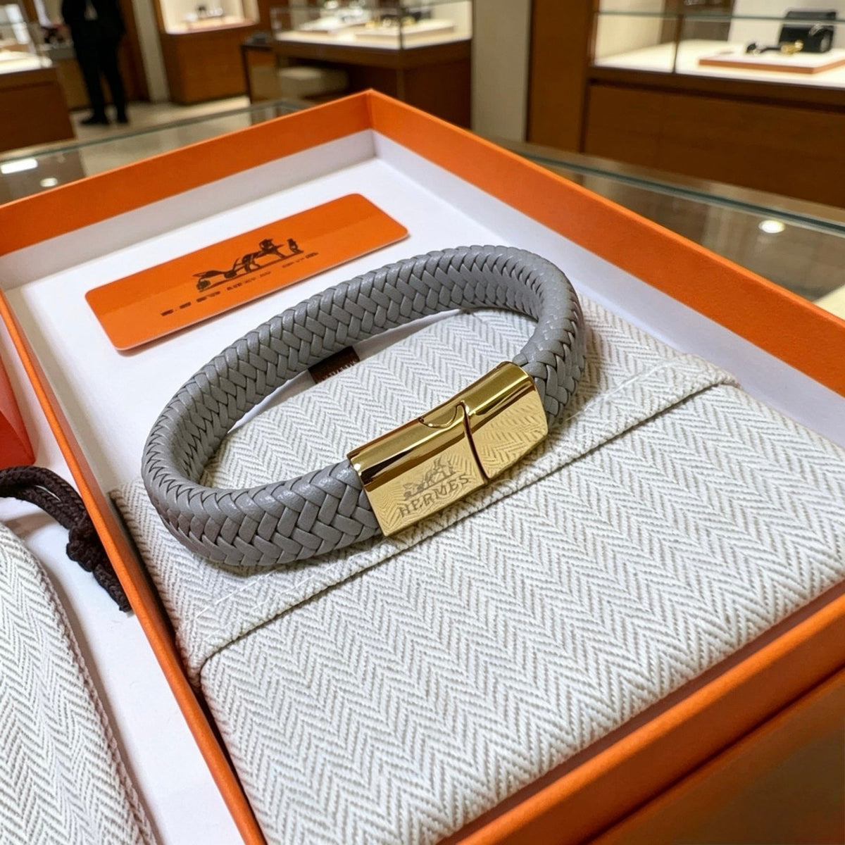 Martin Graham bangle in polished metal-tone – styled product view