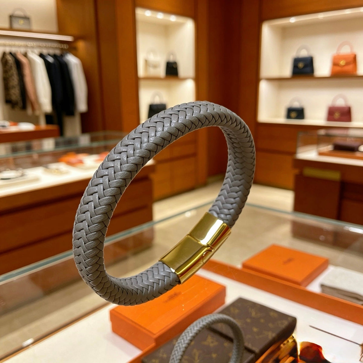 Martin Graham bangle in polished metal-tone – detail view