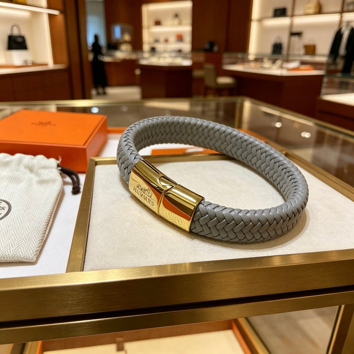 Martin Graham bangle in polished metal-tone – front product view