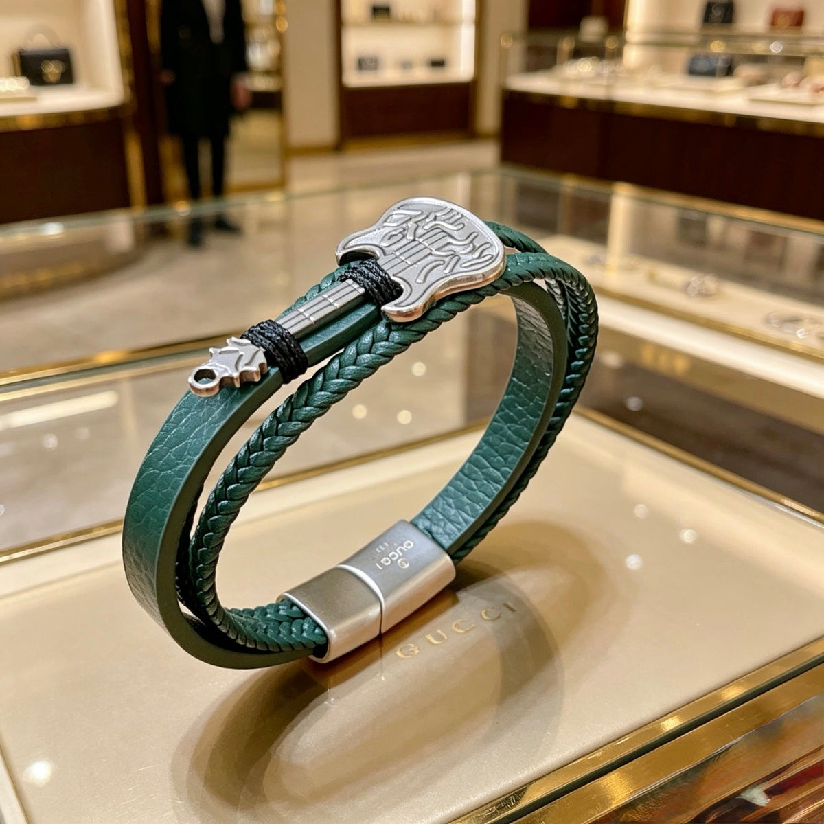 Martin Graham bangle in polished metal-tone – close-up detail