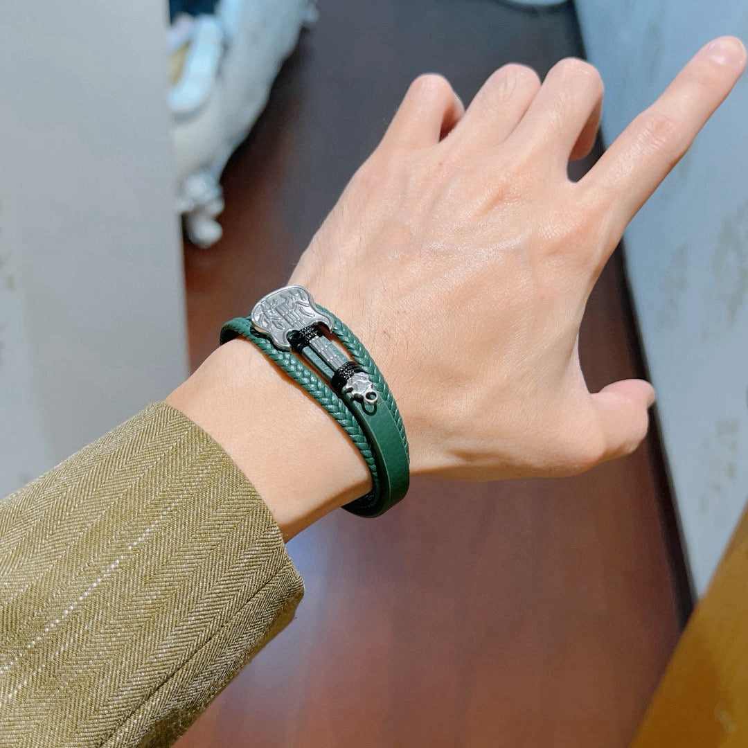 Martin Graham bangle in polished metal-tone – styled product view