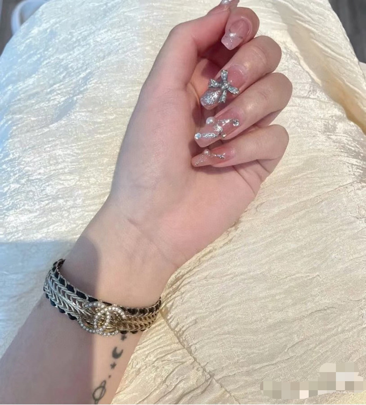 Martin Graham bangle in polished metal-tone – styled product view
