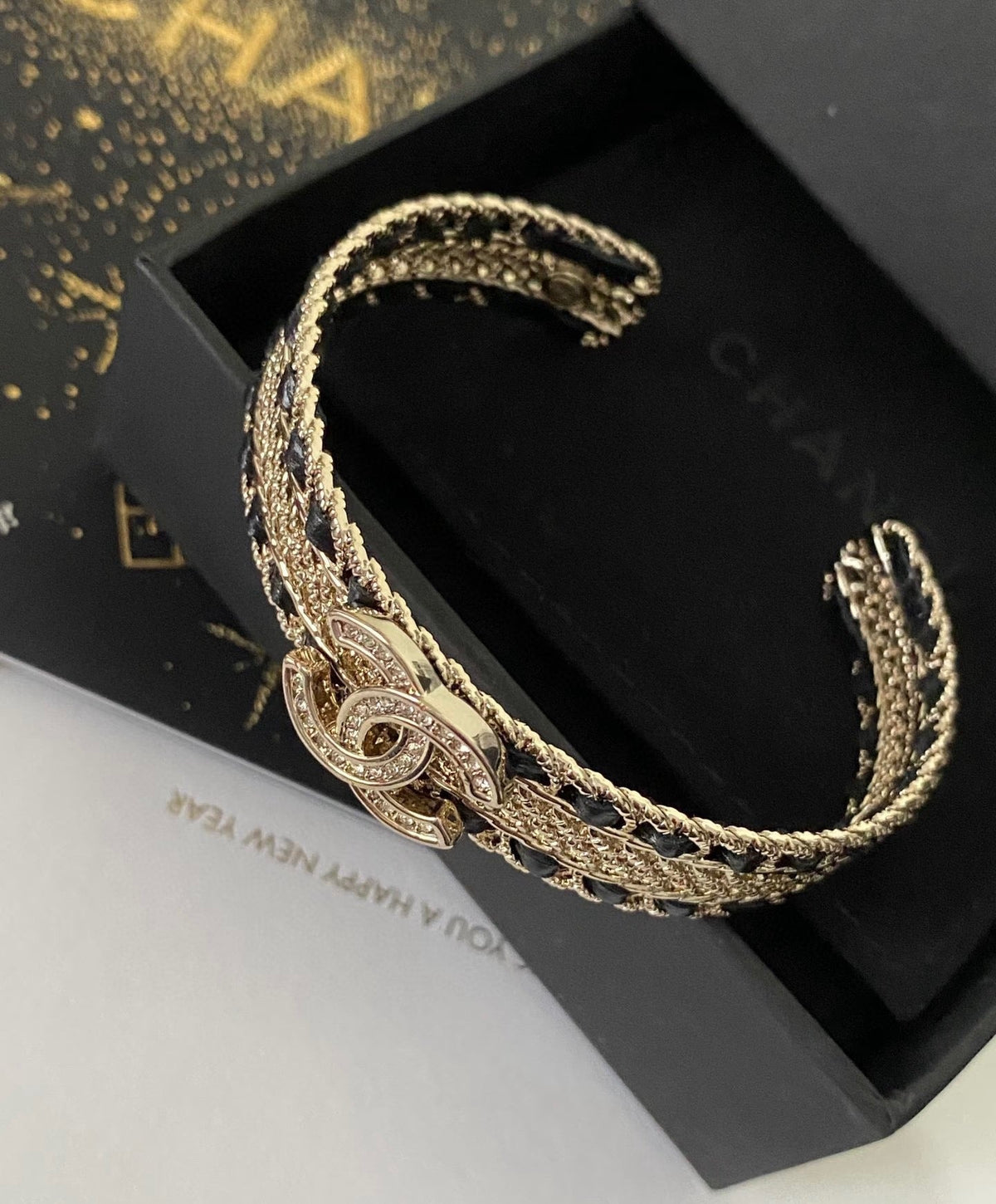 Martin Graham bangle in polished metal-tone – close-up detail