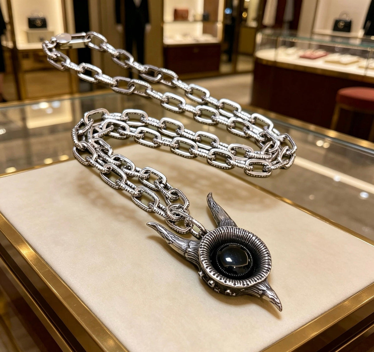 Martin Graham pendant necklace in polished metal-tone – main product view