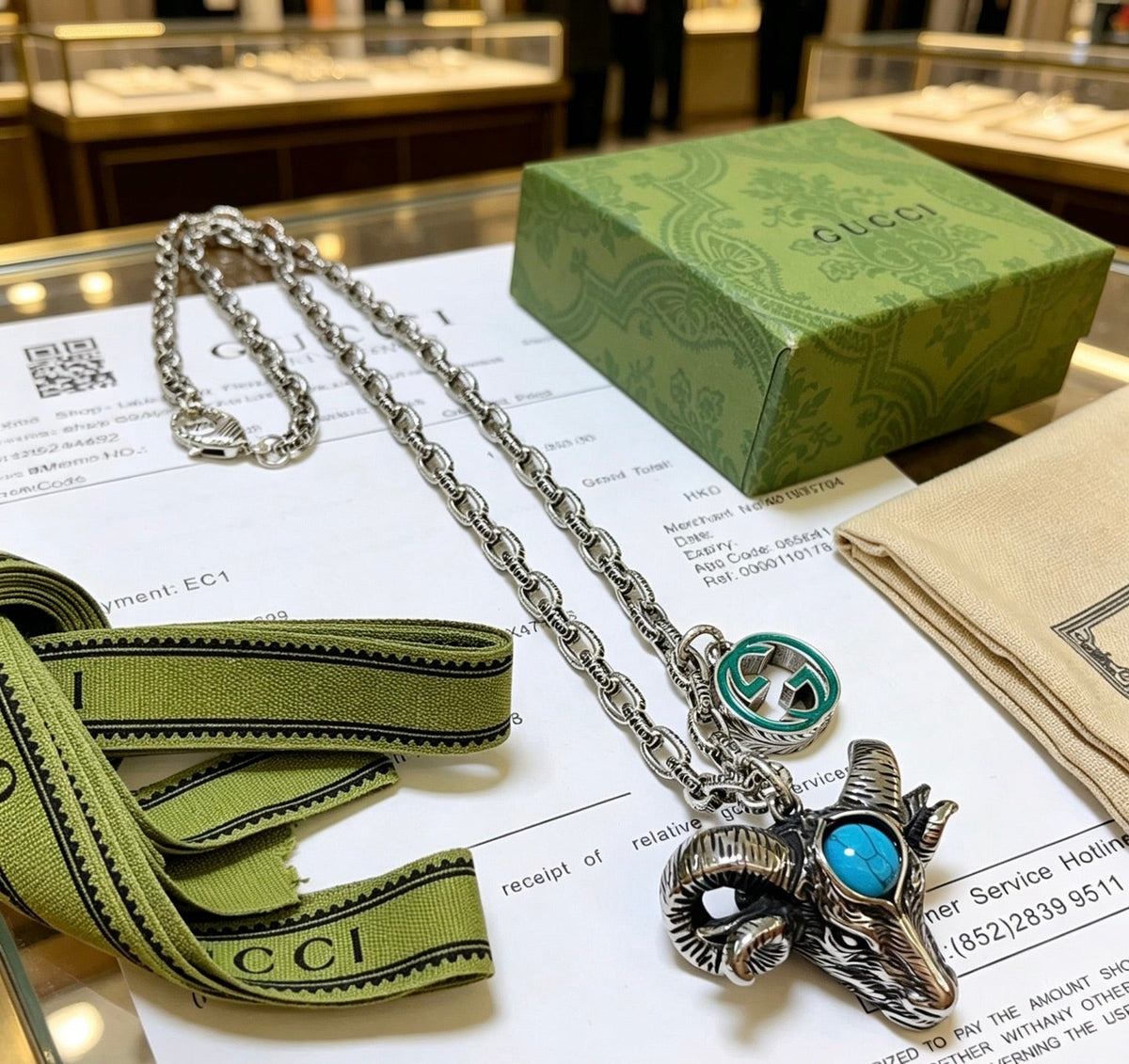 Martin Graham pendant necklace in polished metal-tone – front product view
