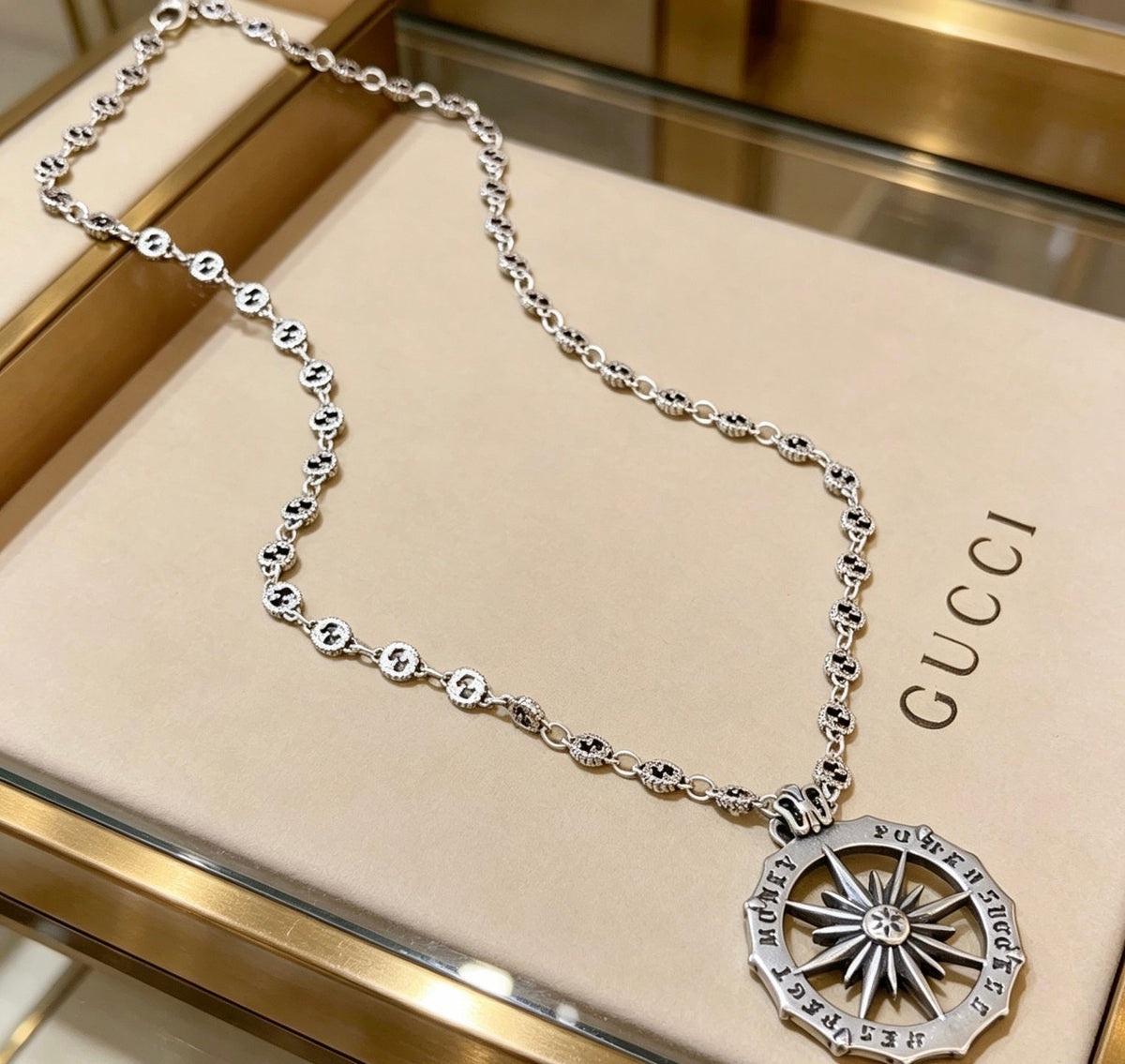 Martin Graham pendant necklace in polished metal-tone – main product view
