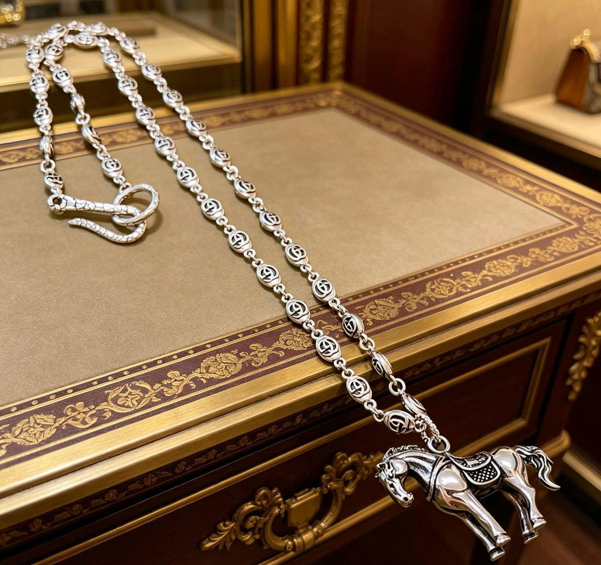 Martin Graham pendant necklace in polished metal-tone – main product view