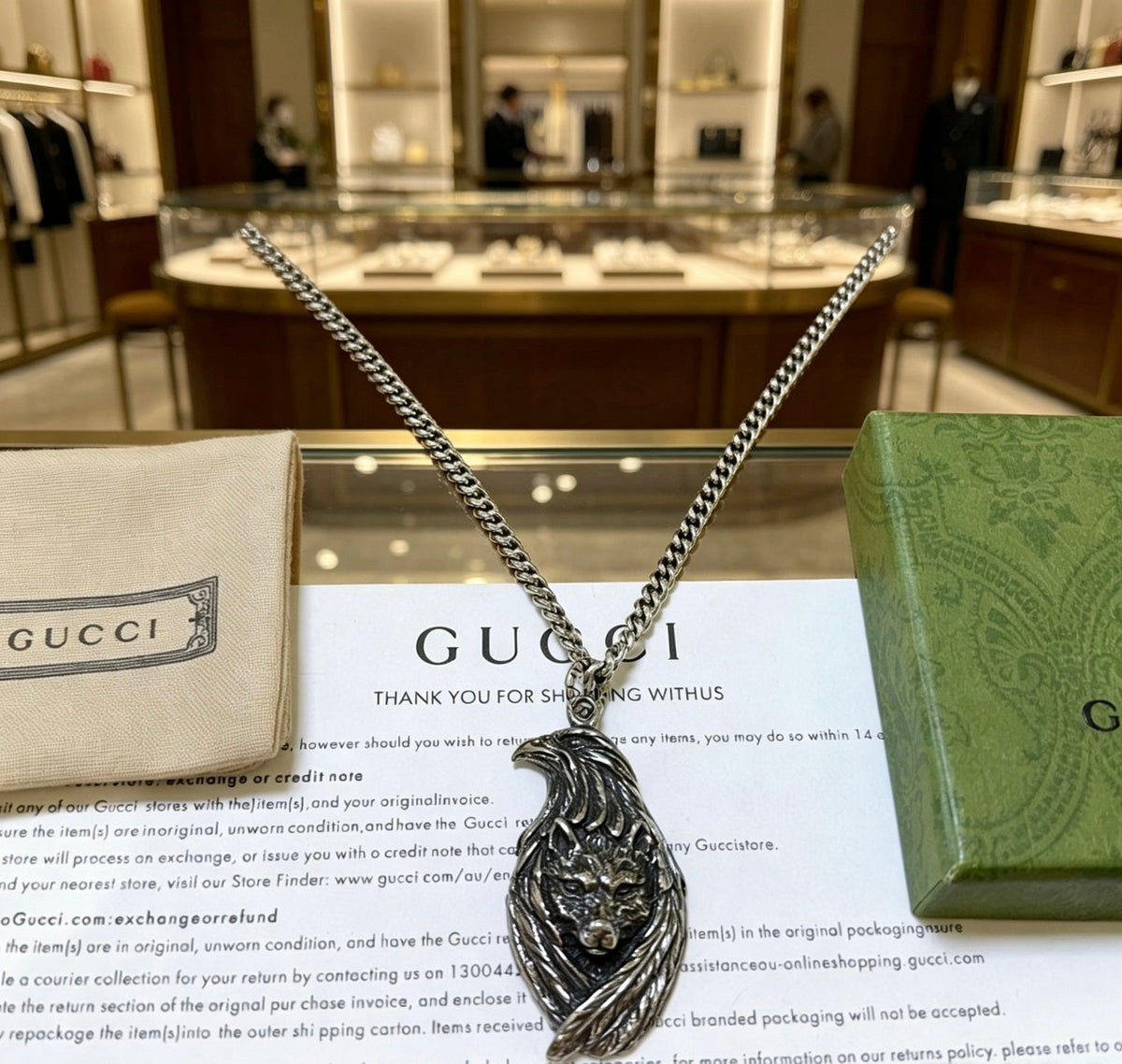Martin Graham pendant necklace in polished metal-tone – main product view
