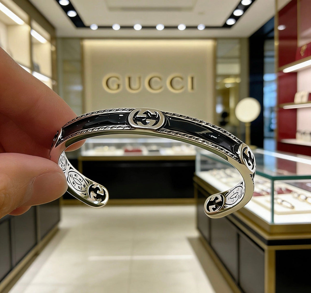 Martin Graham bangle in polished metal-tone – main product view